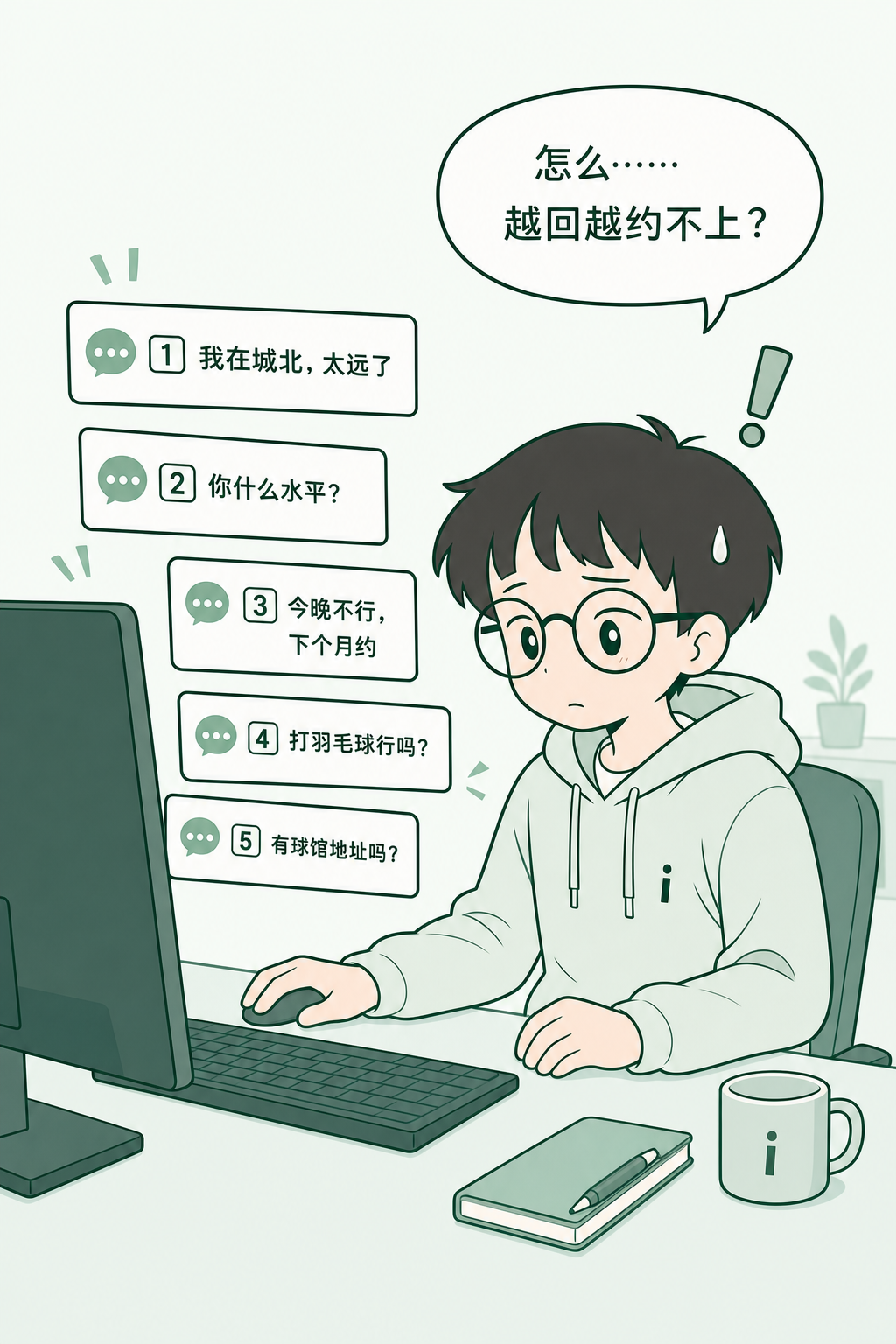 回复很多，但球局还是没成